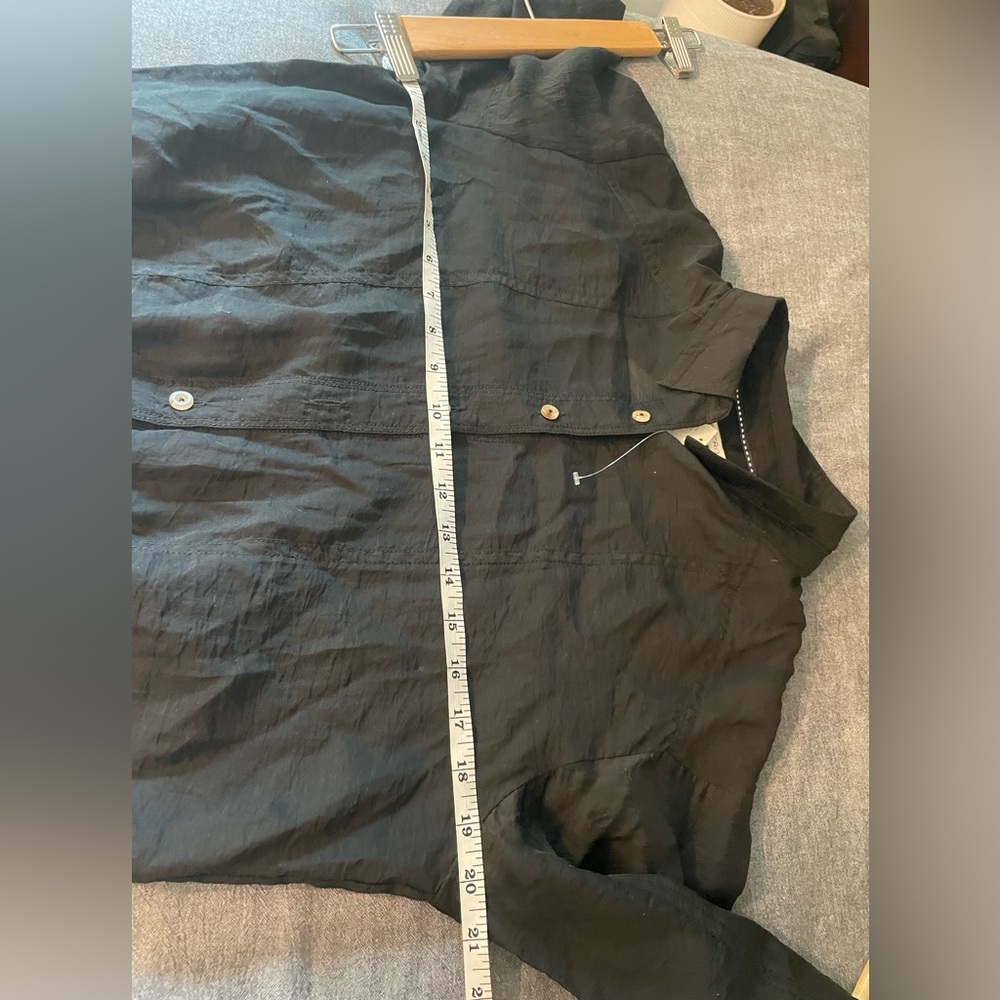 Pilcro Anthropologie Black Button-Front Bodysuit Blouse with Collar - Picture 10 of 13